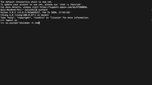 #5 Shutdown your pc using python code | python for beginners | os module смотреть онлайн