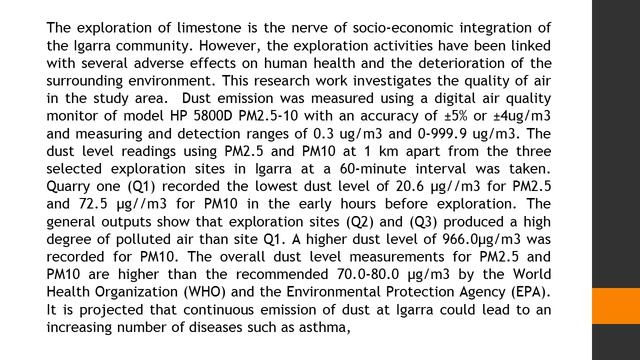 Assessment of Environmental Impacts of Limestone Exploitation in Igarra, Nigeria AREES 2020 71 79 8 смотреть онлайн