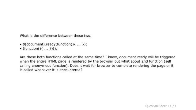 jQuery : jQuery document.ready vs self calling anonymous function смотреть онлайн