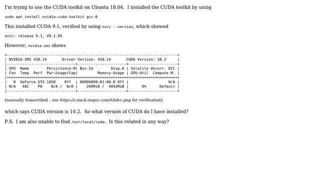 CUDA version mismatch on Ubuntu 18.04 смотреть онлайн