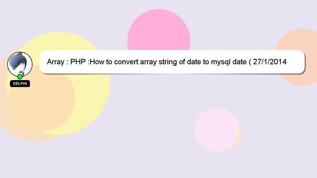 Array : PHP :How to convert array string of date to mysql date ( 27/1/2014 ) to ( 2014-01-27) befor смотреть онлайн