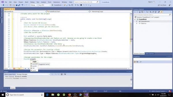 NX open C#  Create Block