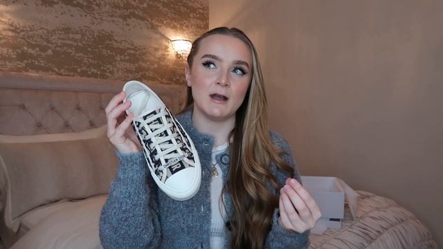 WALK'N'DIOR BLUE DIOR OBLIQUE EMBROIDERED COTTON SNEAKERS | UNBOXING, REVIEW & TRY ON смотреть онлайн