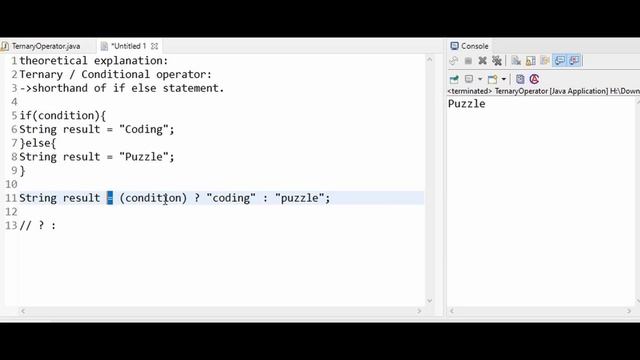 ? : Ternary Operator - Java - Usage and Explanation. смотреть онлайн