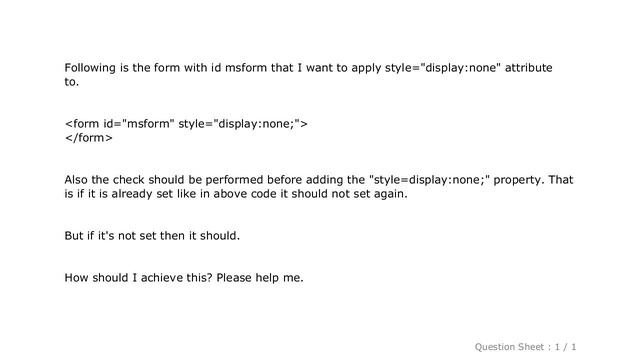 jQuery : How to set "style=display:none;" using jQuery's attr method? смотреть онлайн
