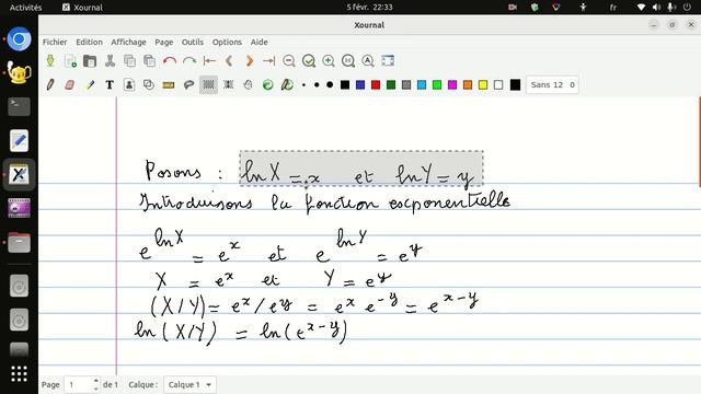 Algèbre. Langage C. Propriétées des logarithmes. Ln(x/y) = Ln(x)-Ln(y) смотреть онлайн