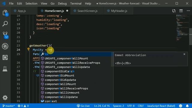#5 - complete weather forecasting application in react native | react native tutorials in hindi смотреть онлайн