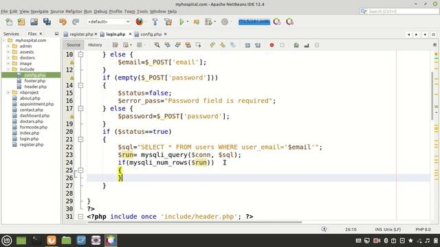 Session 2 Login with form validation in PHP(hospital management project) смотреть онлайн