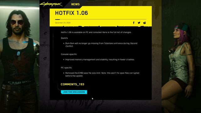 8MB Save File Limit is GONE! But There is a Problem... | Cyberpunk 1.06 Hotfix Review смотреть онлайн