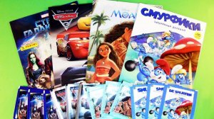 ТАЧКИ 3 Дисней, СМУРФИКИ, Стражи Галактики 2, МОАНА! Наклейки Panini Mix! Surprise unboxing