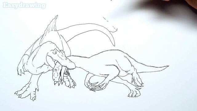 4 Kings of the Mesozoic!!! How to Draw dinosaurs battle | Fan Art смотреть онлайн