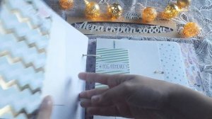 Альбом для пары. Скрапбукинг. Обзор ручной работы на скрытых кольцах.