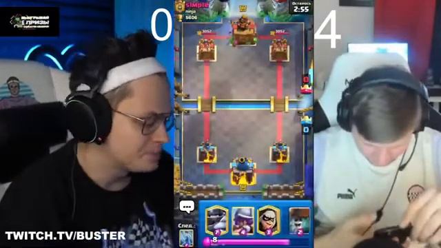 БУСТЕР ИГРАЕТ В КЛЕШ РОЯЛЬ ПРОТИВ СИМПЛА | БУСТЕР В КЛЕШ РОЯЛЬ | BUSTER CLASH ROYALE смотреть онлайн