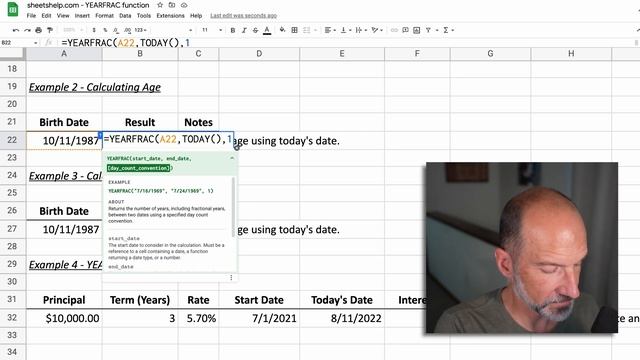 Calculate Years Between Two Dates....Precisely! ? Using the YEARFRAC Function in Google Sheets смотреть онлайн