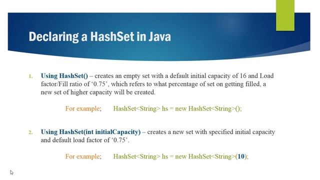 HashSet in Java смотреть онлайн