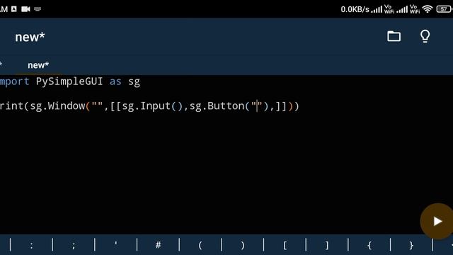 One Line Aap Using PySimpleGUI For Android. смотреть онлайн