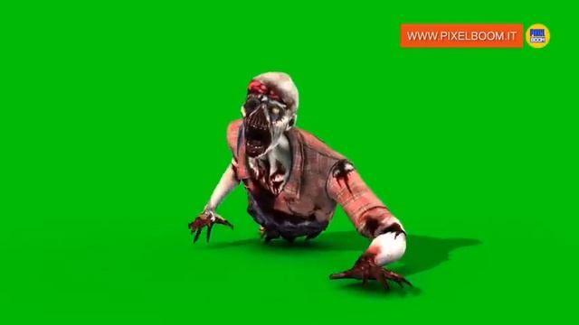 Green Screen Broken Zombie Crawler - PixelBoom 3D Animations смотреть онлайн