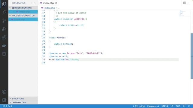 POO en PHP: Null safe operator смотреть онлайн