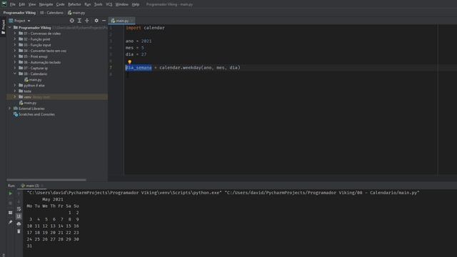 Python Para Iniciante: Como Imprimir o Calendário no Terminal смотреть онлайн
