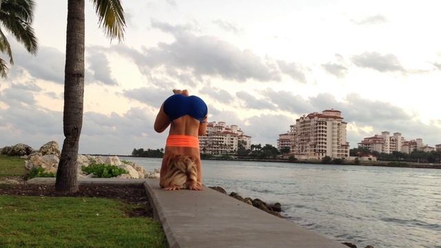 Pinchmayurasana, Both Legs at the Same Time with Kino on Miami Beach смотреть онлайн