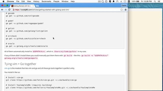 How to set vim up as a development environment for Go смотреть онлайн