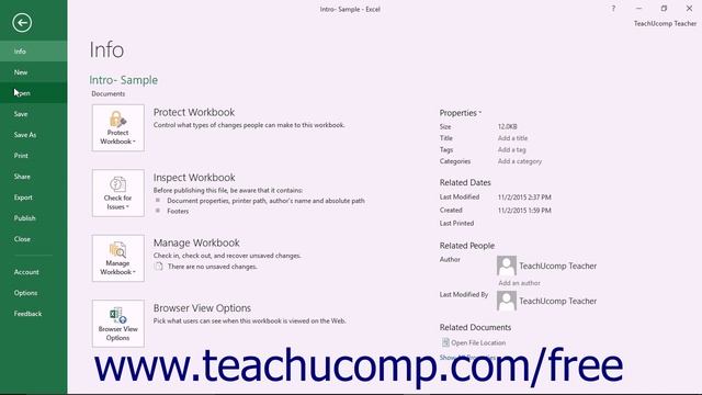 Excel 2016 Tutorial The File Tab and Backstage View Microsoft Training Lesson смотреть онлайн