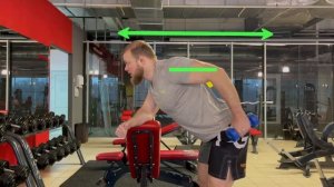 Разгибание рук с гантелью в наклоне. Техника выполнения.