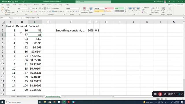 Exponential Smoothing Forecasting Using Microsoft Excel смотреть онлайн