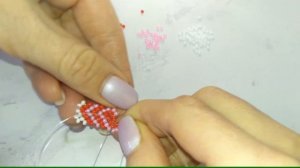 Кольцо с сердцем из бисера крестиком / туториал на сердце из бисера