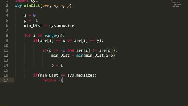 Find the minimum distance between two numbers | GA Education смотреть онлайн