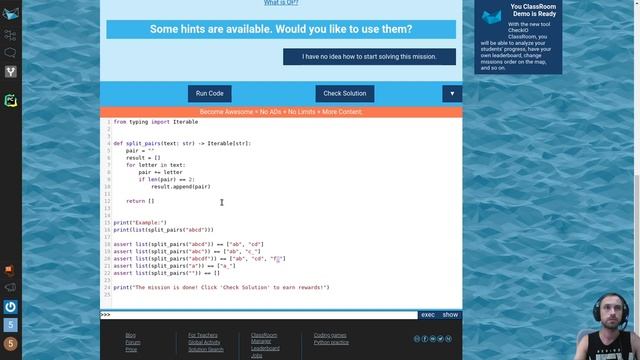 Обучаемся python на сайте CheckIO #6. Задания на алгоритмы, строки, списки смотреть онлайн