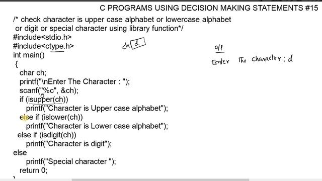 character is upper case alphabet or lowercase alphabet or digit. in C | #15 Decision making program смотреть онлайн