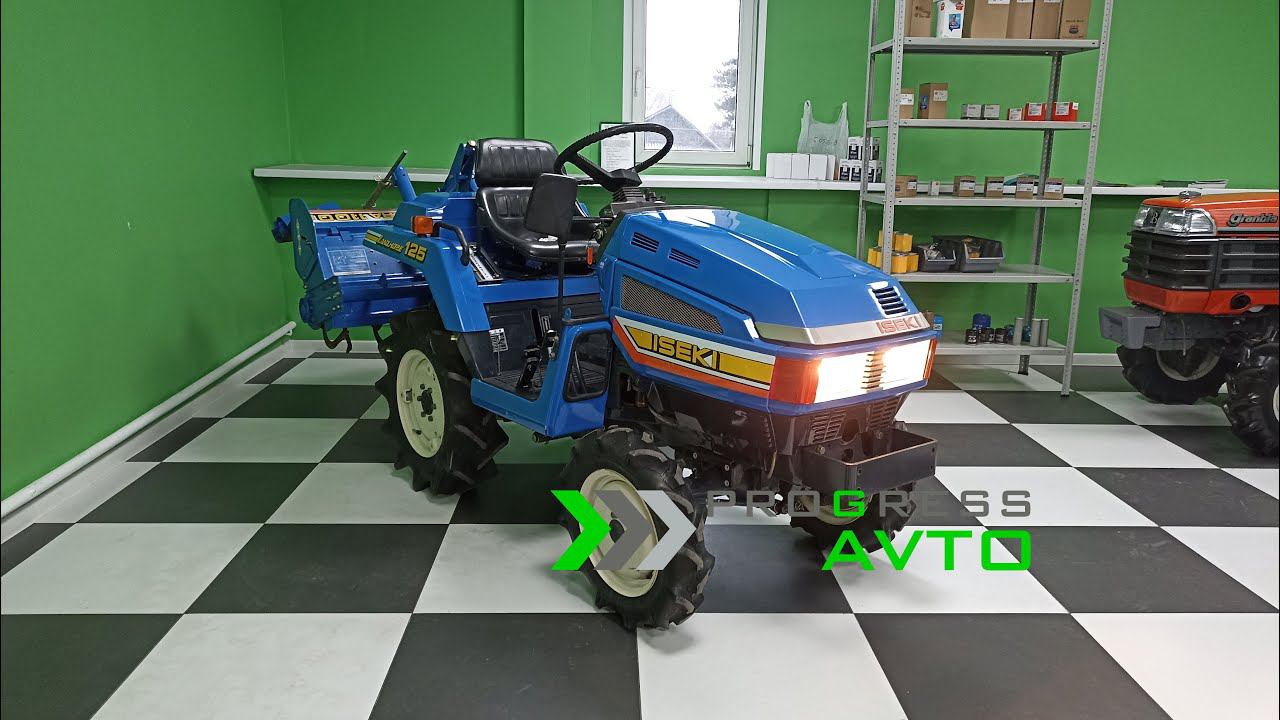 Обзор из Москвы японский минитрактор ISEKI TU125 с почвенной фрезой Мытищи деревня Ерёмино 5А смотреть онлайн