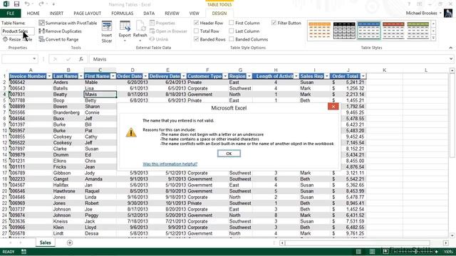 Microsoft Excel - Tables Deep Dive Tutorial | Naming Tables смотреть онлайн