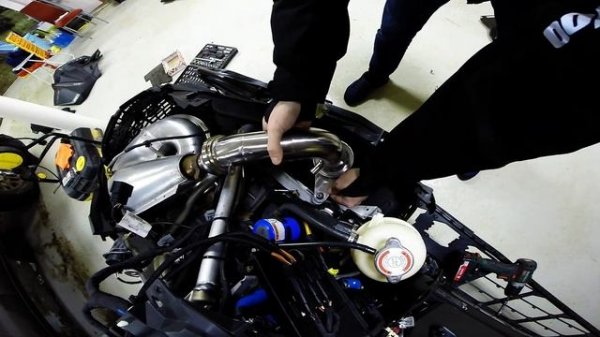 Install exhaust BRP Summit G4 / Установка глушителя на BRP Summit G4