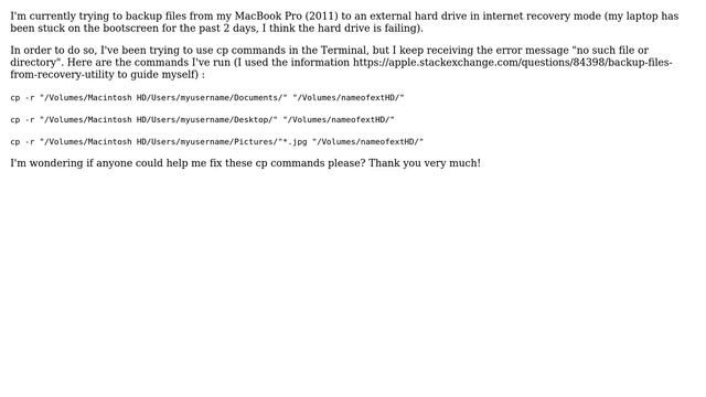 Apple: Backup files in internet recovery mode: cp command errors смотреть онлайн