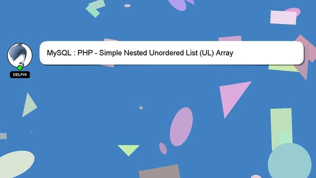 MySQL : PHP - Simple Nested Unordered List (UL) Array смотреть онлайн