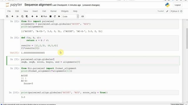 Quantitative Biological Research with Python - Lesson 5, TA 2/3 - Sequence Alignment, Error Handlin смотреть онлайн