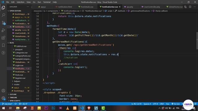 الدرس الرابع والاربعون - عرض الاشعارات. (laravel + vue js ) смотреть онлайн