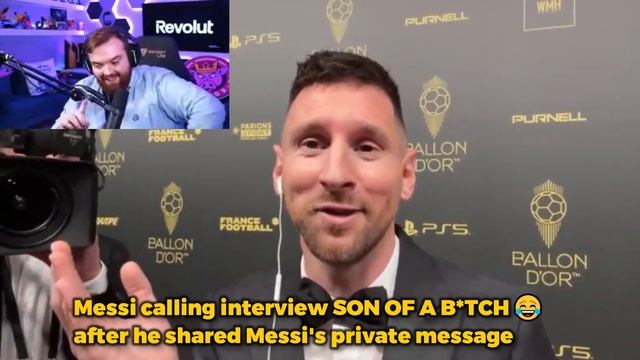 Messi funny reaction to interviewer after winning 8th Ballon Dor смотреть онлайн
