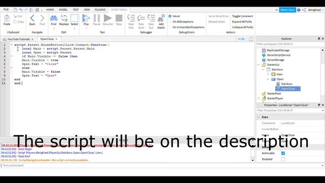 How to make a Open/Close GUI | Roblox Studio 2020 смотреть онлайн