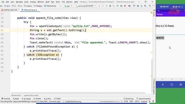 Basics of File Handling Append operations using IO Class in Android Operating System (Part 3) смотреть онлайн