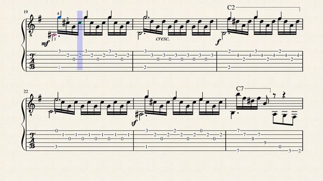 Etude No.19 Op.60 - Carcassi, Matteo (1792 - 1853) - Tablature смотреть онлайн