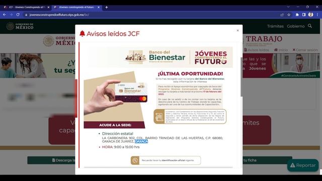 ¡Urgente!, ÚLTIMA OPORTUNIDAD para recoger tú tarjeta BIENESTAR, Jóvenes Construyendo El Futuro. смотреть онлайн