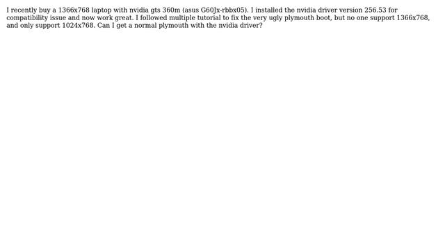 Ubuntu: Plymouth ugly with nvidia driver (fix tuto don't support my resolution) смотреть онлайн