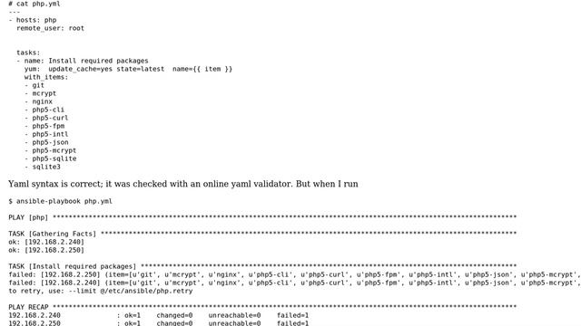 Unix & Linux: Can't install packages on remote nodes via Ansible смотреть онлайн