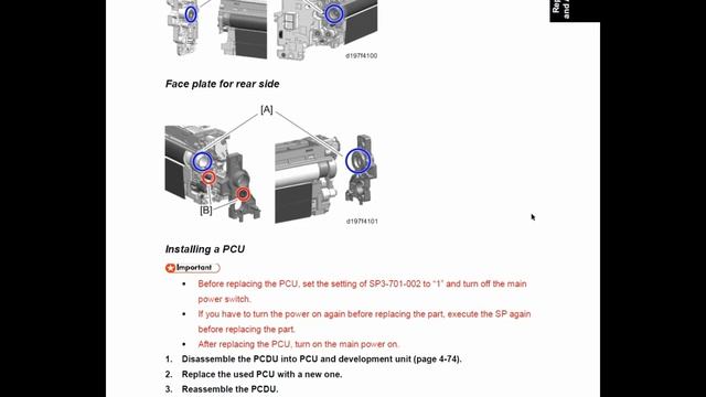 Replacing drum charging roller cleaning blade RICOH MP 2554 3054 3554 4054 5054 смотреть онлайн