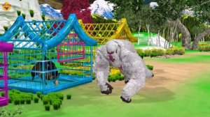 Monster Lion Elephant Fight, Cow, Bull, Buffalo, gorilla, Pig , Elephant, Rescue Saved By Gaint Gor