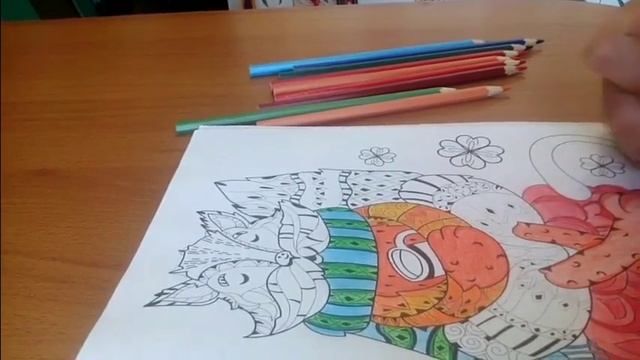 Осенний котик. Раскрашиваем вместе раскраски антистресс. смотреть онлайн