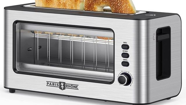 toaster, Paris Rhône Toaster 2 Slice Extra Wide Long Toaster with Easy View Window 6 Browning Level смотреть онлайн